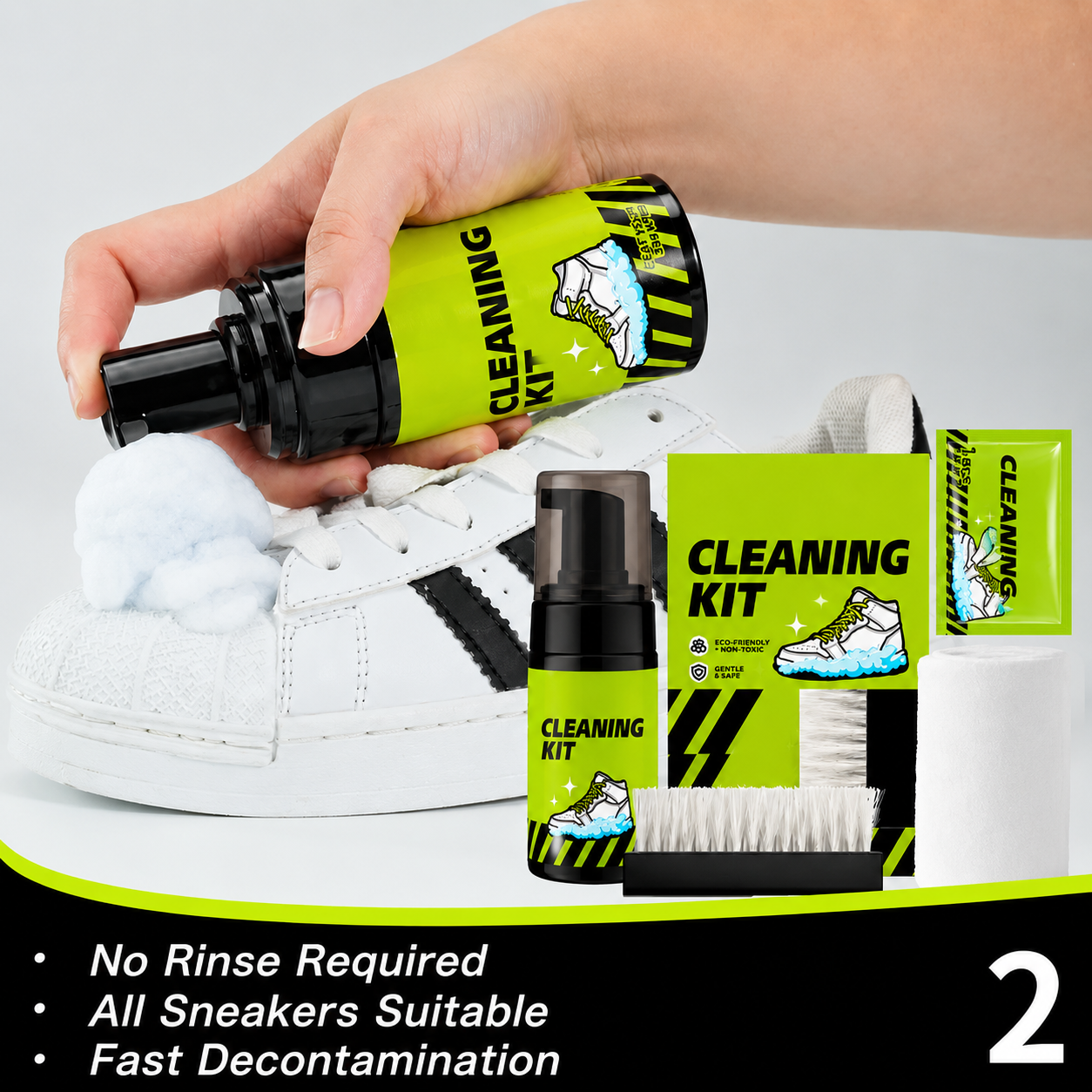 ⚡ Shoe cleaning and care kit including dry cleaner, stain removal wipes, basketball shoe cleaner, and dedicated brushes