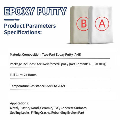 💥🏠Steel Reinforced Epoxy Repair Putty — Universal Glue for Metal, Wood, Plastic